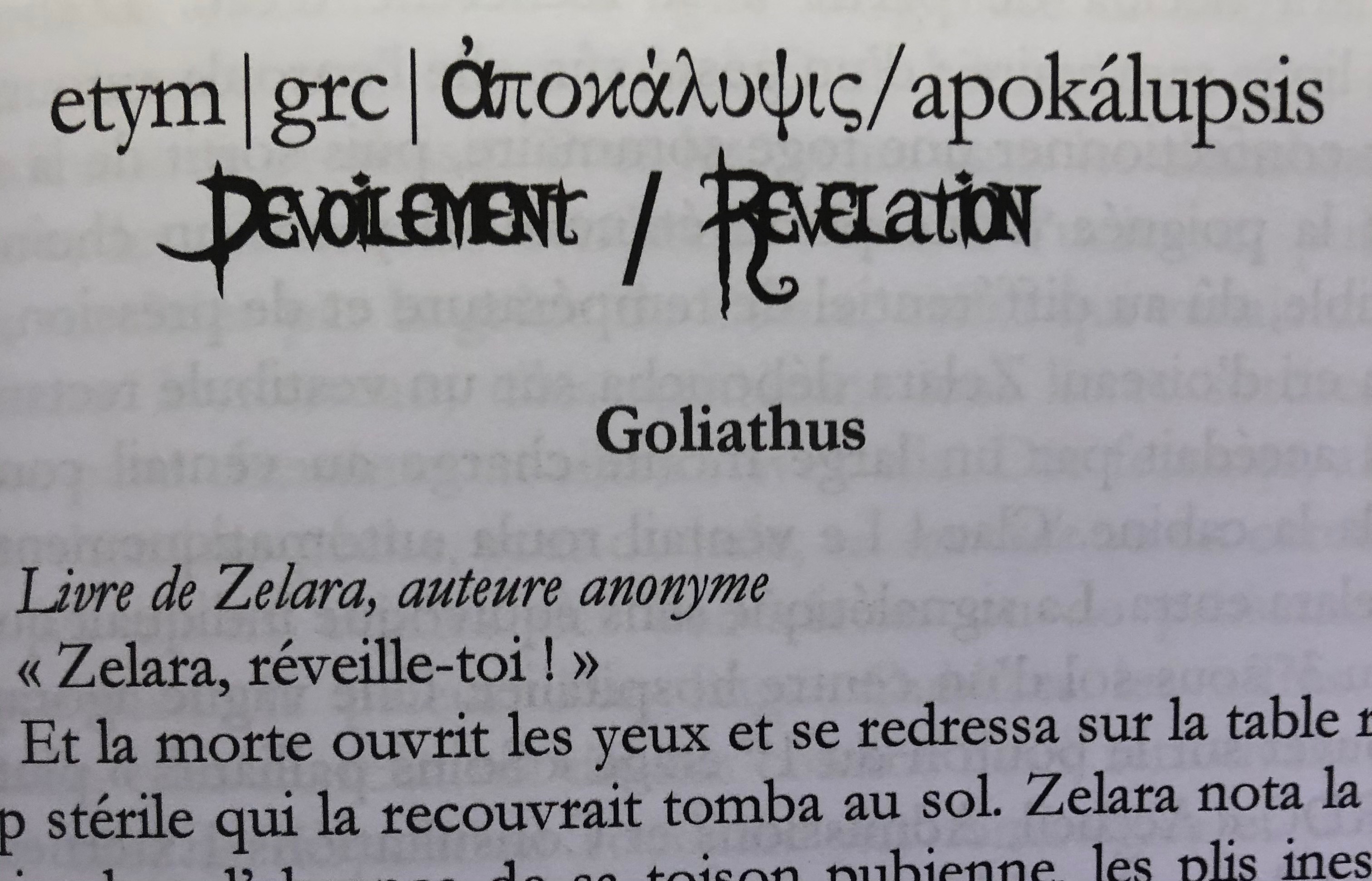 Ma nouvelle révélée